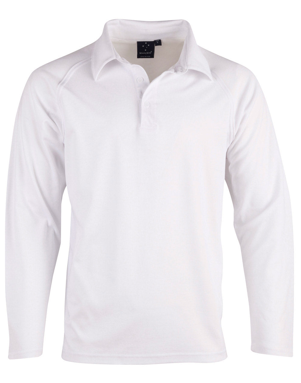 Men’s Long Sleeve Cricket Polo- White